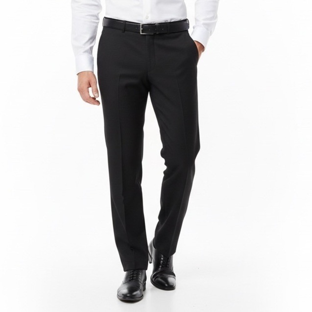 JHANE BARNES Black Wool Dress Pants Mens 32W Regular Fit Suit Trousers